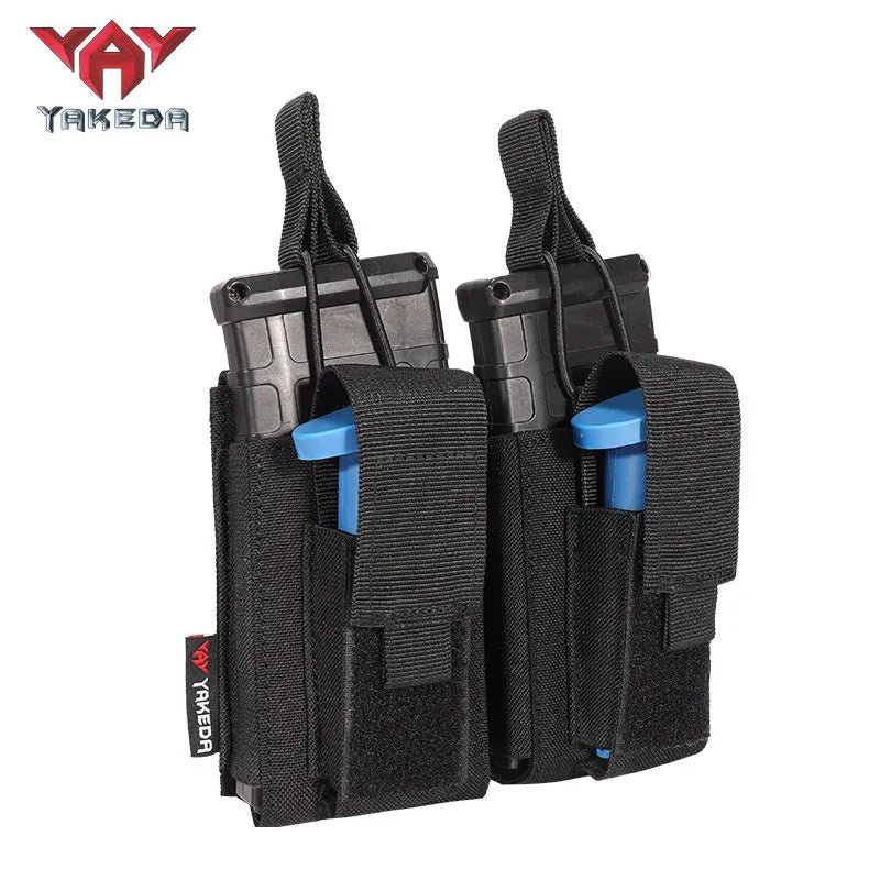 Nylon Molle Double Pistol Mag Pouch Other Police Hunting Military AK Mag Holder Tactical