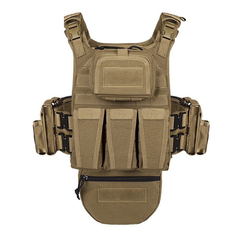 Tactical Vest Complete Set with MOLLE System in Tan Color No Additional Features or Attr…
